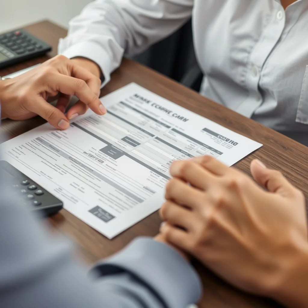 Persona revisando estados de cuenta de tarjetas.