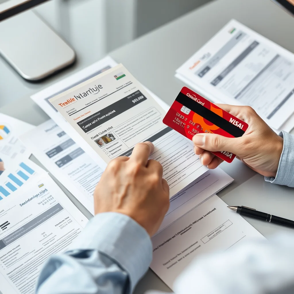 Persona revisando ofertas de tarjetas de crédito.