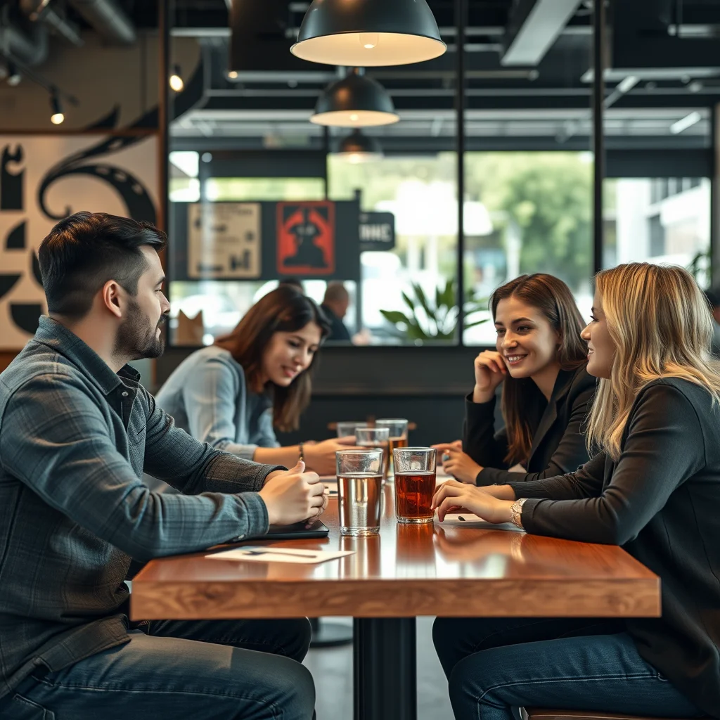 Amigos discutiendo recompensas de tarjetas de crédito.