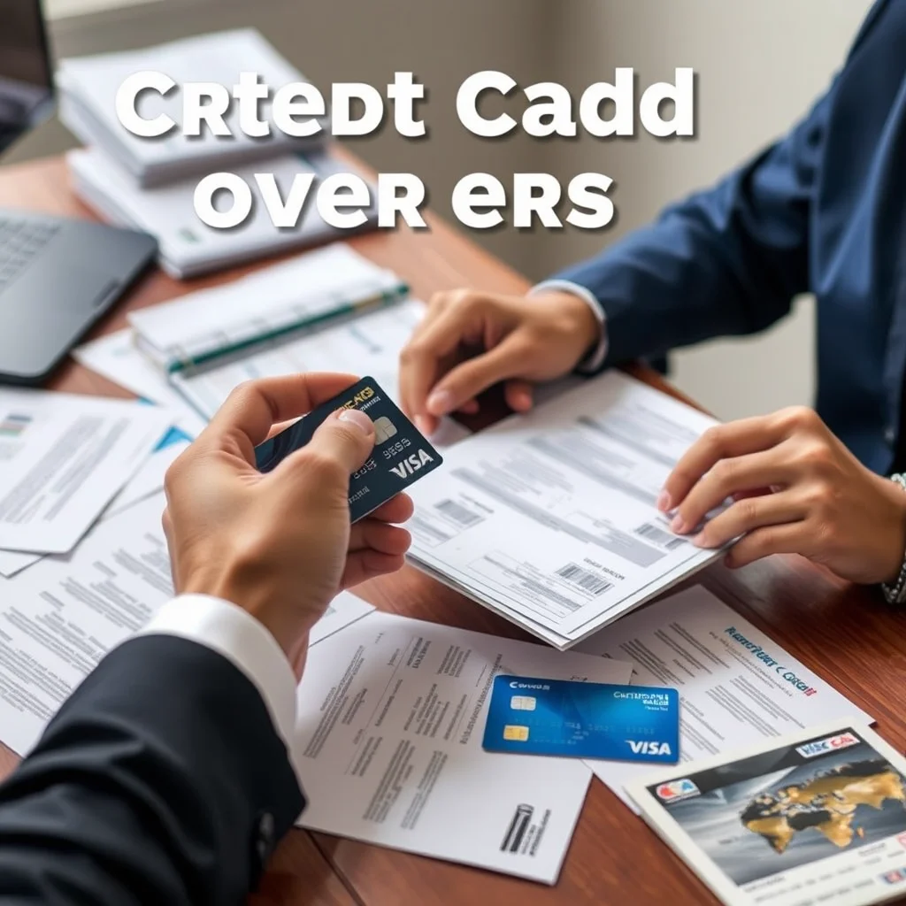 Persona revisando ofertas de tarjetas de crédito.