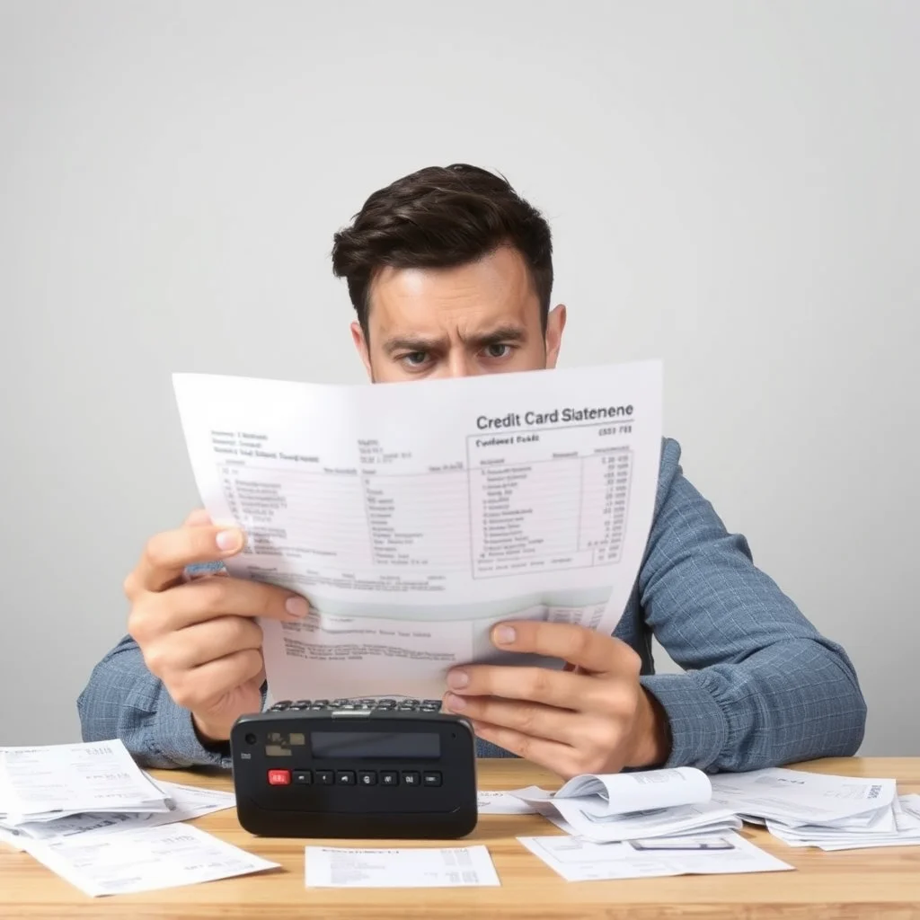 Persona revisando estado de cuenta de tarjeta.
