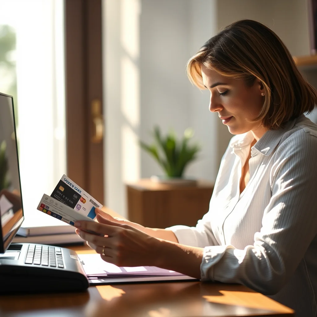 Persona revisando ofertas de tarjetas de crédito.